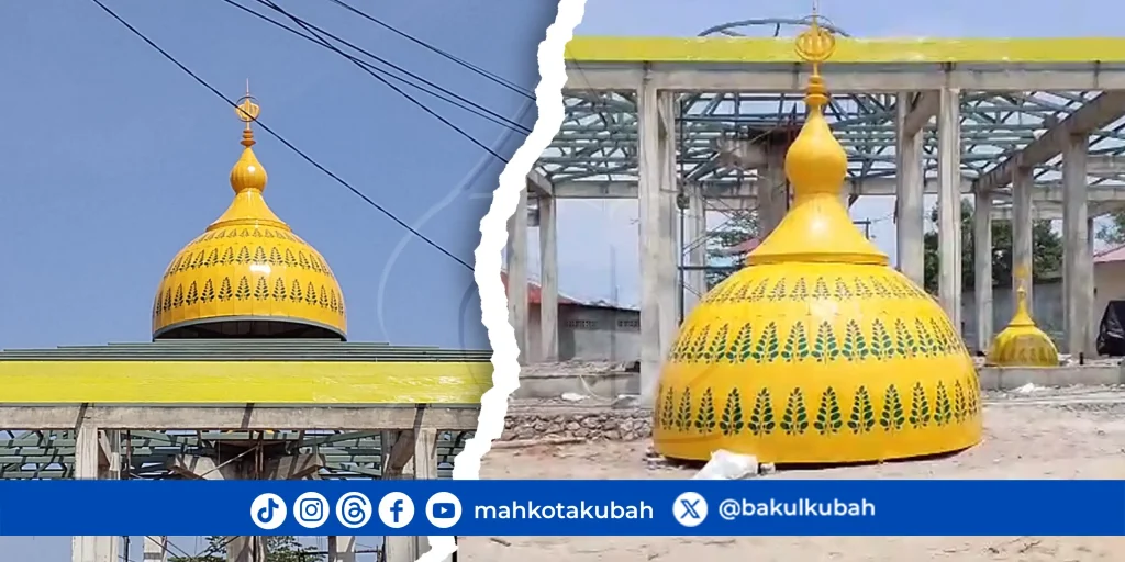 pemasangan kubah dekoratif diameter 3.5m dan 125cm di masjid Al amanah desa lasoani kota palu_net