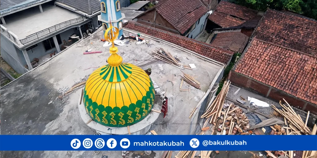 pemasangan kubah dekoratif diameter 3m di masjid Al Ikramussalam gading Probolinggo Jawa timur_net