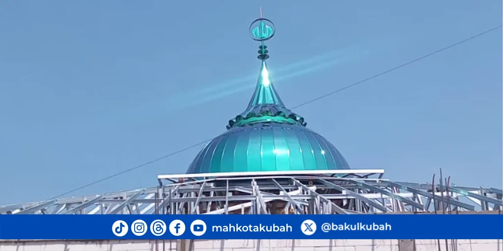 pemasangan kubah green mirror 4,2m Masjid An Nur Grobogan Jawa Tengah_net